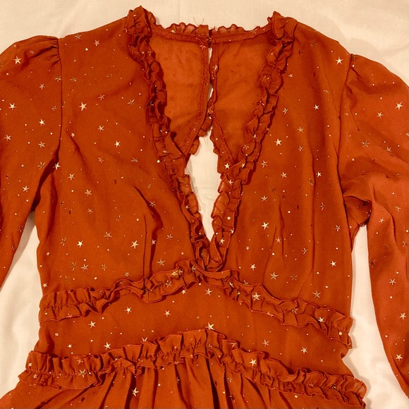 Brick orange gold star dress - Picture 8 of 16